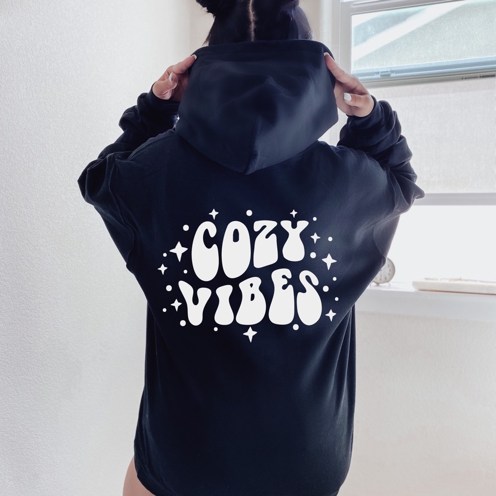 Graphic And Trendy “Cozy Vibes” Hoodie
